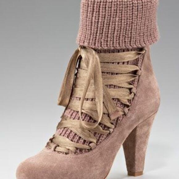 See by Chloe Lace Up Knit Sock Booties, 5.5 - Picture 1 of 9